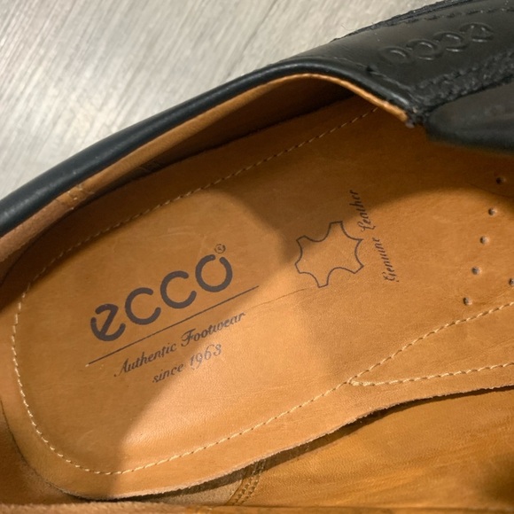 ECCO Men\'s Windsor Apron Toe Slip-On Black Leather Loafers size 45 = 11-11.5 main image 9